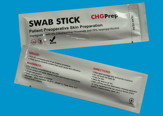 Zwabbers van de huid de Antiseptische CHG Chlorhexidine Swabstick Onverwachte Steriele Alcohol