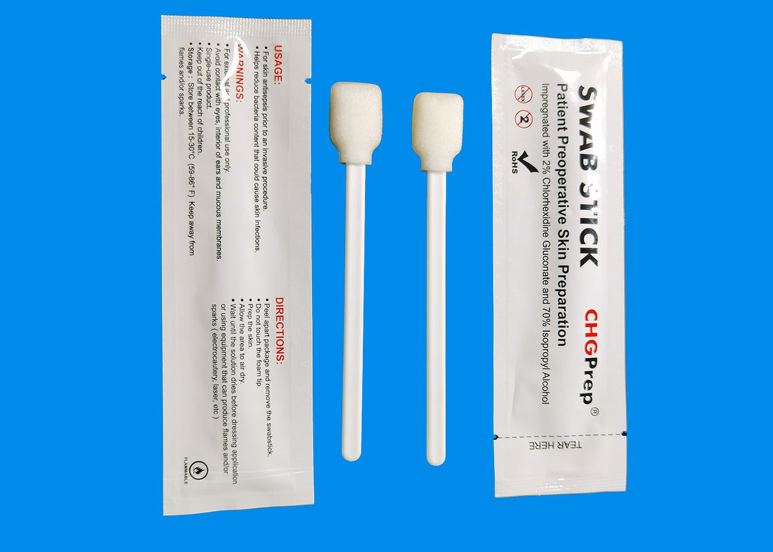 Gluconate van 2% Chlorhexidine van Isopropyl Alcohol Preinjectie van Schuim Schoonmakende Zwabbers 70% de Zwabberstok